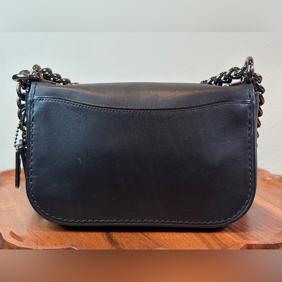 Coach Swagger 20 Saddle Black Leather Shoulder Crossbody 18858 EUC - Picture 10 of 17